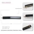 Klassische schwarze Celluloseacetat Haarklammer mit goldenem Metallclip für Seitenhaare - Schwarz