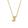 Collana minimalista in acciaio inossidabile placcato oro 18K con ciondolo lettera J e diamanti - Oro - Lettera J