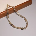 Rainbow natural tourmaline necklace with brown and clear 2mm beads on a display box - XL0063 Brown Clear Crystal Irregular