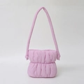 Borsa a tracolla rosa imbottita con design a nuvola e tracolla lunga alla moda - Rosa
