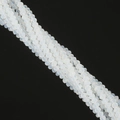 Translucent white faceted 3mm glass rondelle beads for DIY jewelry making - 3mm (Approx 120pcs) / Opal White