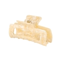 Detail of 8.2cm acetate hair claw clip showing elegant cream marble texture and spring - Bulk Packaging / Beige Stripe Marble