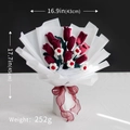 Handmade crochet tulip and daisy bouquet with dimensions, height of 17.7 inches. - Vintage Tulip