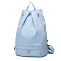 Light blue Oxford cloth swimming backpack with dry wet separation and bottom shoe compartment - Blue