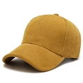 Gorra de béisbol clásica de pana amarillo mostaza con textura de canalé vintage y visera - Amarillo / Ajustable