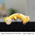 Mini yellow giraffe car dashboard and screen ornament, flexible soft silicone decor - 67x28x32mm / Giraffe D Flexible