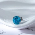 Single silver titanium steel stud earring with a claw-set blue zircon gemstone - 6mm Zircon (Single) / Aqua Blue
