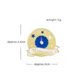 Round blue enamel Midnights brooch with TS initials and golden stars, 3cm size - Midnights Clock Starry Sky