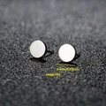 Minimalist 18K gold plated stainless steel round stud earrings, 0.6cm mirror finish - Solid Round / 006 Steel Round