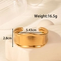 Übertriebener goldener Edelstahlwellen-Breitmanschettenarmreif mit strukturierter Faltenoptik - Breite Wellentextur / Gold