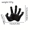 Detailansicht des schwarzen Dämonenhand-Wandhakens mit genauen Maßen und Gewichtsangaben - Schwarze kurze Hand