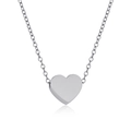 Minimalistische silberne Herzkette an einer Edelstahl-Kreuzkette für Damen - Silber
