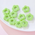 Green 19mm acrylic flower beads for DIY jewelry and hair accessories crafting - Solid Green