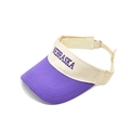 Visiera parasole viola e beige con ricamo Nebraska e cinturino regolabile - Taglia unica (56-58cm) / Viola