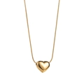 Goldene 3D-Herz-Halskette mit eleganter Schlangenkette für einen minimalistischen Look - Gold