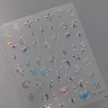 Holographic 3D bear nail art sticker with celestial moon and star patterns M-165 - M-165 Holographic Laser