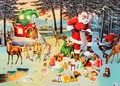 Variante puzzle boîte surprise de Noël avec Père Noël et animaux de la forêt enneigée - Style sd51 (70x50cm)