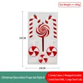 6-piece set of red and white glitter Christmas candy cane and lollipop ornaments - Christmas Decoration Prop Set Style B