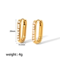 Gold oval hoop earrings with inlaid white pearls and dimensions 20mm by 14.5mm - Gold Color Pearl Style (TE6314-PL-G)