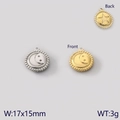 Double-sided celestial moon and star pendants in gold and silver finish for DIY jewelry - Round Moon Star Combination (Style 7)