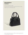 Détail d'un sac Boston noir chic avec texture en cuir et finitions métallisées - Noir