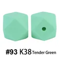 Perla ottagonale in silicone verde chiaro per gioielli fai-da-te per bambini, #93 K38 - 93# Verde Tenero