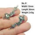 Silver vintage alloy pendant with plum and cloud pattern, size 13x36mm for DIY jewelry - No.8/Flower and Bird