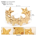 Macro view of 18K gold plated stainless steel starfish cuff with dimensions and measurements - Starfish Style (BS-J5651G)
