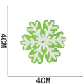 Christmas snowflake embroidery patch in green and white colors measuring 4x4cm - Christmas Snow