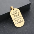 Polished gold stainless steel dog tag pendant for men with engraved father day quote - Pendant / Gold (No Chain)