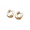 Boucles d'oreilles géométriques minimalistes en laiton plaqué or 18 carats sur blanc - Doré