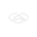 Polished silver hollow heart knot ring with adjustable open band for women - JZ1131-Silver (Knot Style)