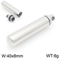 Polished silver stainless steel perfume bottle necklace pendant with screw cap - Pendant Only (KN295004-KLA) / Steel