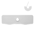 Weißer Silikon-Spritzschutz für Wasserhahn mit parallelen Drainagerillen für Spülen - 37.3x14.7x2cm (Klein) / Weiße Matte + Wasserdichter Rand