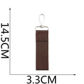 Brown canvas ribbon keychain with rotating metal lobster clasp, size 14.5cm x 3.3cm - Small / Coffee