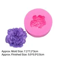 Moule en silicone en forme d'œillet pour fondant et artisanat d'aromathérapie - 2# Pivoine (15-824) / Rose