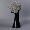 Handwoven grey and white summer sun hat with elegant ribbons for sun protection - M(56-58cm) / Gray
