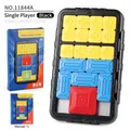 Smart magnetic sliding puzzle in black finish with colorful blocks and instruction manual - Single Player Version / Black (NO.11844A)