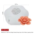 3D rose flower silicone mold for handmade soap and resin casting with size specifications - Rose ZW-173