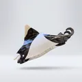 Minimalist manta ray acetate hair claw clip with black and white marble texture - Manta Ray Shape / Black