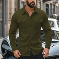 Army green slim fit cargo jacket with chest pockets for men urban fashion style - S / Army Green