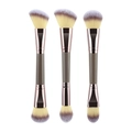 3er-Set doppelseitige Make-up-Pinsel mit Verlaufsfasern und Roségold-Zwingen - 3er-Set Doppelendpجمel / Champagner