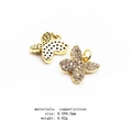 Golden butterfly pendant charms with cubic zirconia and copper for jewelry making - Style 19
