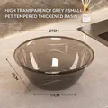 Piccolo lavabo in PET grigio trasparente con parete spessa e diametro di 27 cm - Piccolo Grigio