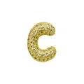 Macro detail of gold-plated 3D bubble letter C charm with sparkling crystal pave setting - English Letter C (DB241107-C)