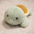 Cute plush turtle fridge magnet toy in light green and orange with a soft texture - Turtle