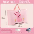 Pink rabbit cartoon quilt storage bag, 40x47cm waterproof organizer for clothes - Pink Rabbit (Small 47*40CM)
