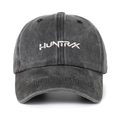 High quality unisex washed cotton baseball cap with HUNTRXX embroidery in dark grey - Black