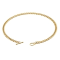 Collier gourmette pour homme en acier inoxydable doré avec fermoir à bascule OT - Collier / Or 18K