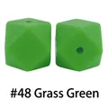 Perle in silicone ottagonali 17mm verde erba #48 per gioielli da dentizione fai da te - 48# Verde Erba